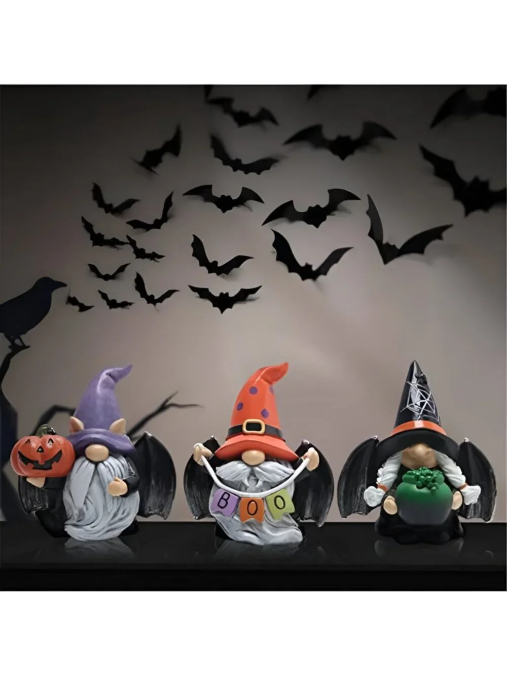 3pcs Halloween Gnomes Decoration, Gnome Figurines Decor Indoor